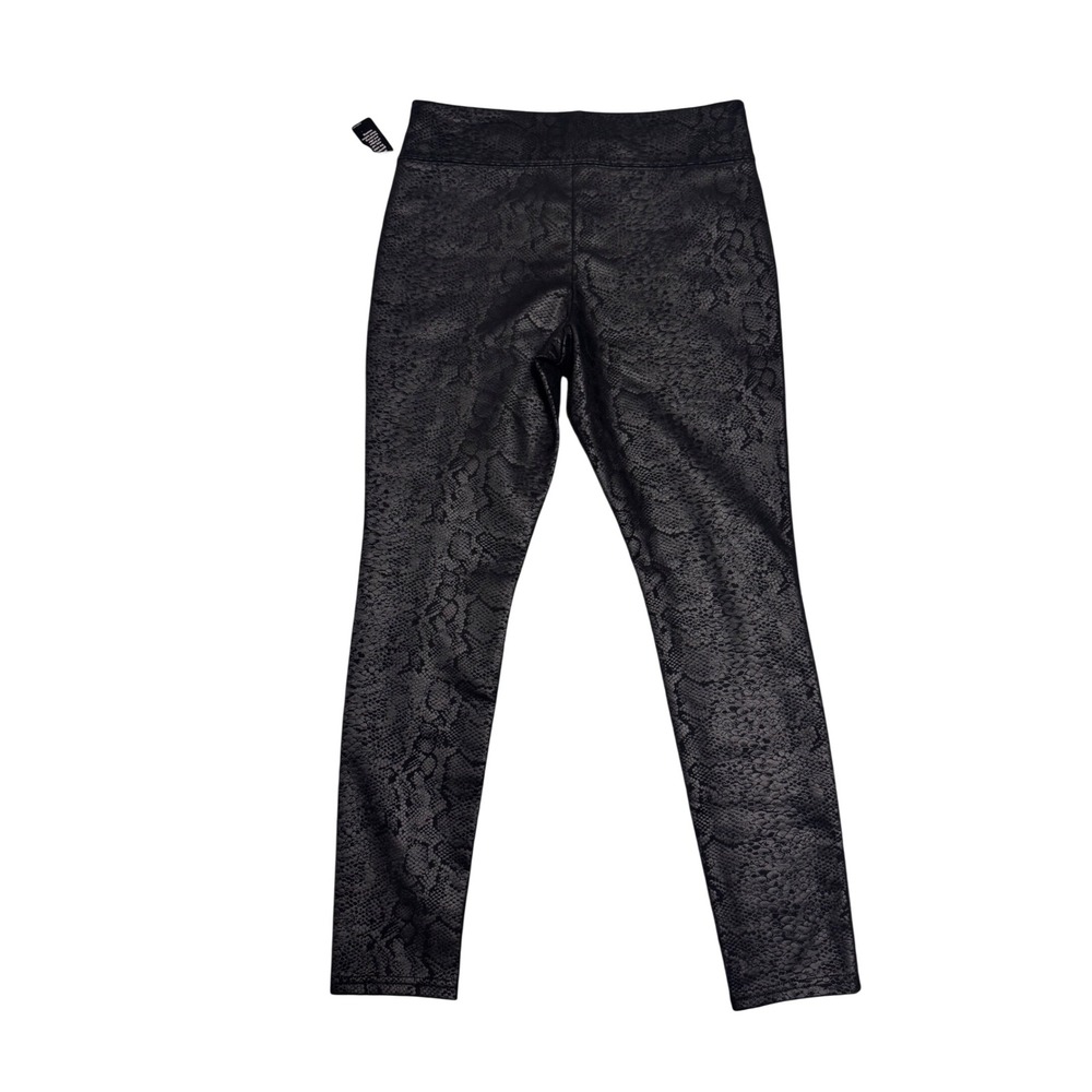 Anna & Ava Womens Black Snakeskin Embossed Leggings High Rise Pants Medium NEW - Picture 2 of 5